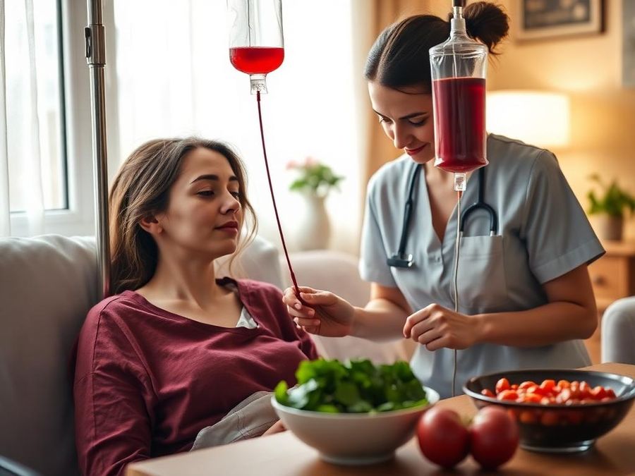 Blood Boost Iron Infusion administered at home in Dubai