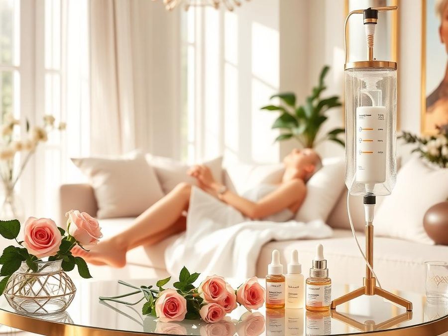 Skin Glow IV Drip administered at home in Dubai